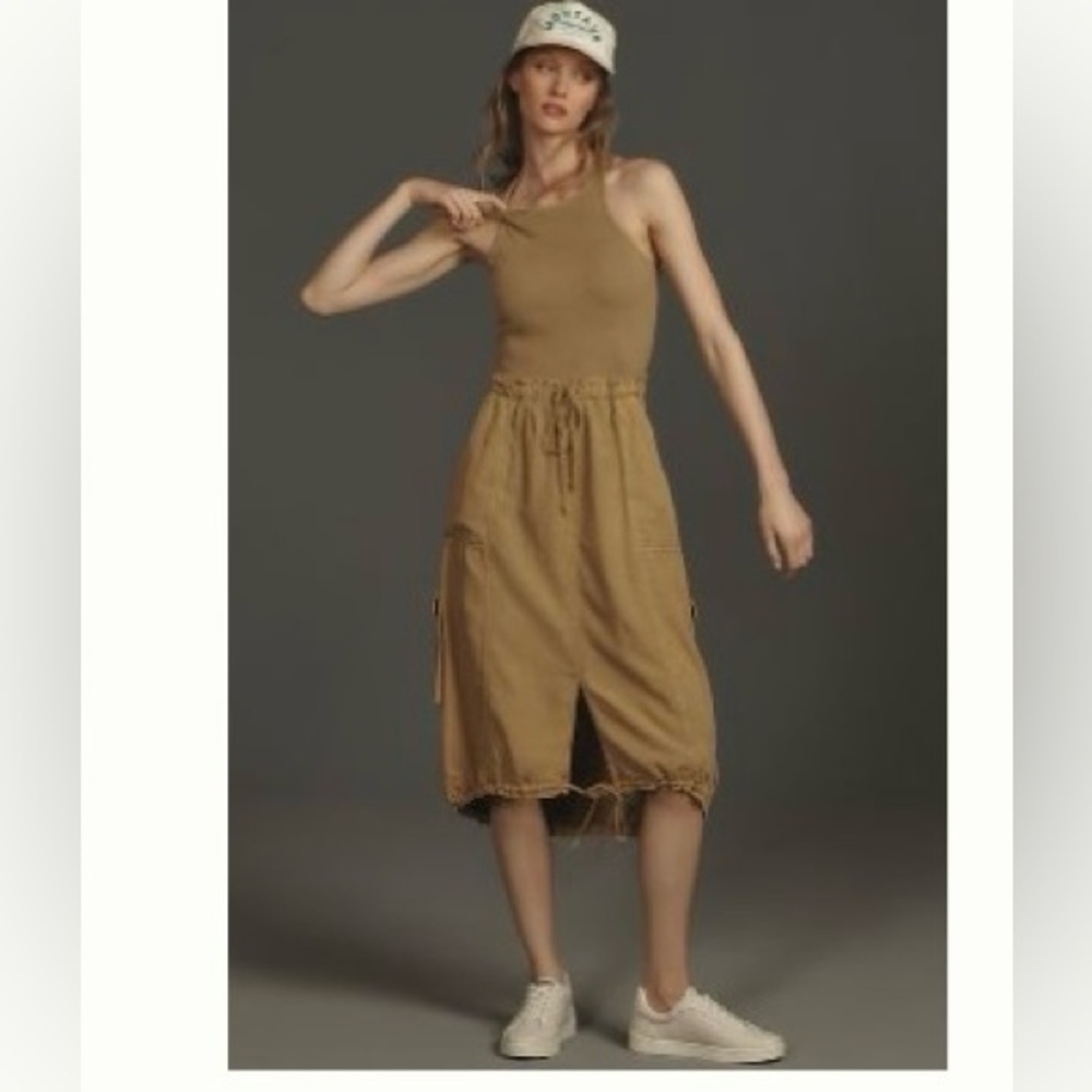 NWOT Daily Practice by Anthropologie High-Neck Tank Twofer Midi Dress